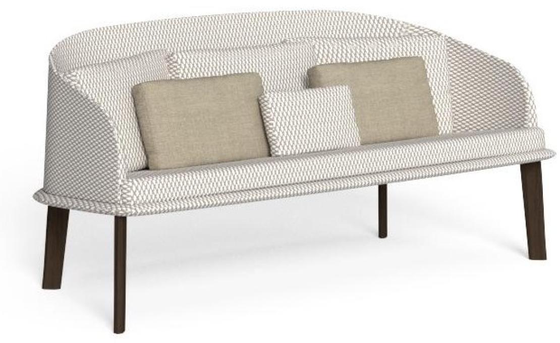 Уличный диван от фабрики Talenti модель CLEO WOOD LOVE SEAT SOFA