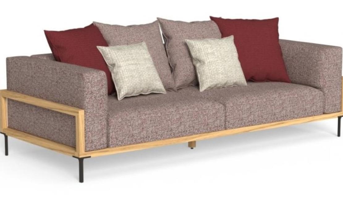 Уличный диван от фабрики Talenti модель Cleosoft// Wood Sofa