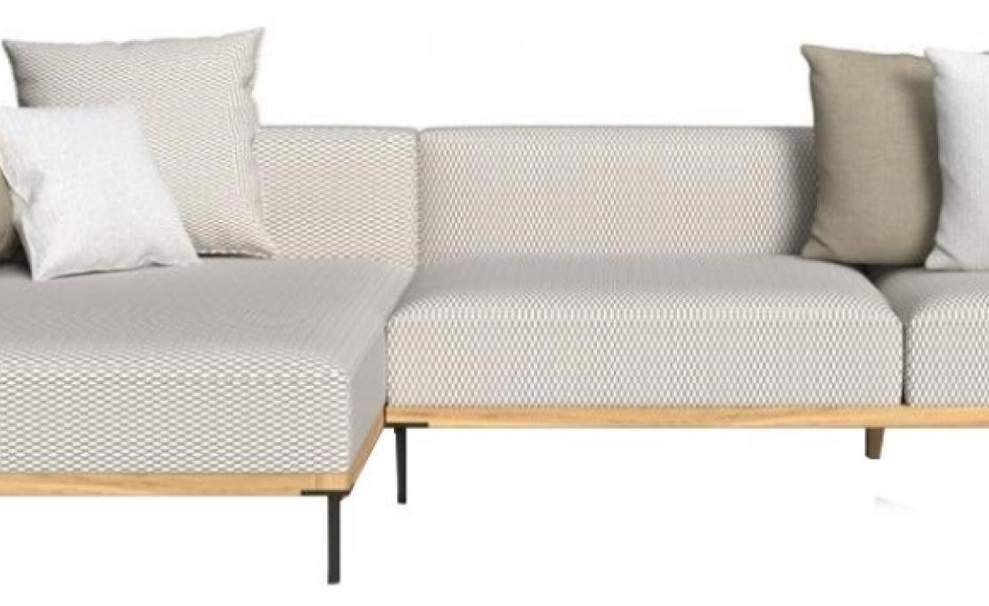 Уличный диван от фабрики Talenti модель Cleosoft// Wood Modular Sofa