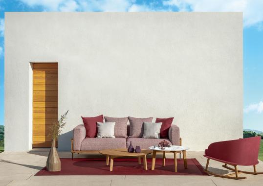 Уличный диван от фабрики Talenti модель Cleosoft// Wood Sofa