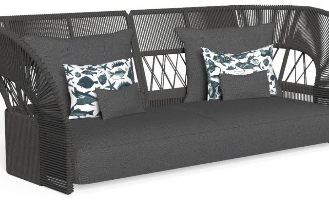 Уличный диван от фабрики Talenti модель CLIFF DECO ROPE BACKREST SOFA