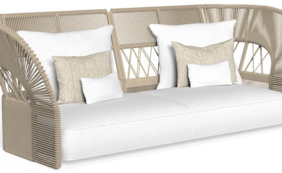 Уличный диван от фабрики Talenti модель CLIFF DECO ROPE BACKREST SOFA