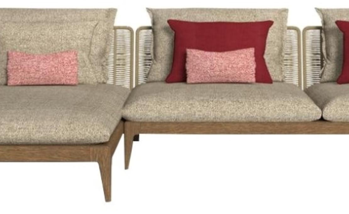 Уличный диван от фабрики Talenti модель CRUISE TEAK MODULAR SOFA