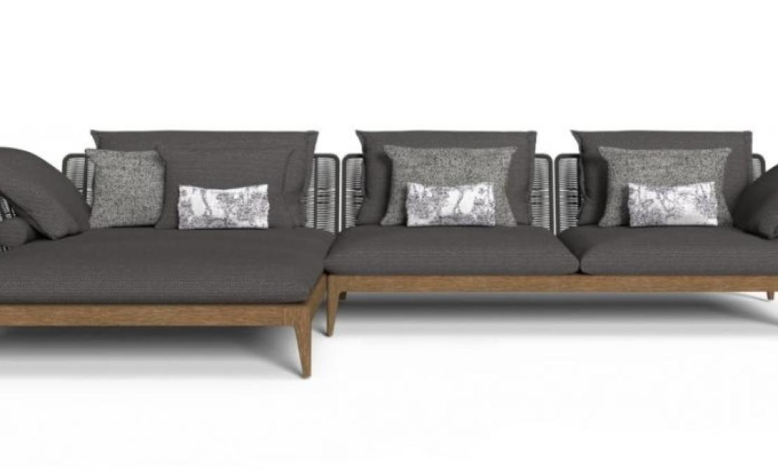 Уличный диван от фабрики Talenti модель CRUISE TEAK MODULAR SOFA