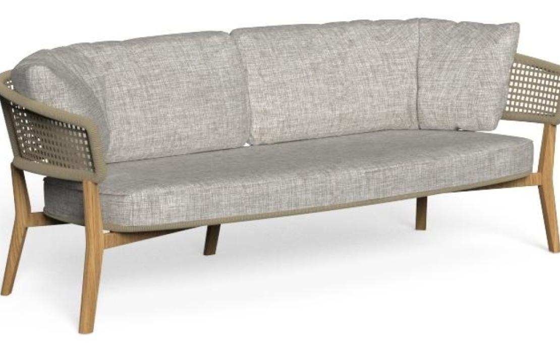 Уличный диван от фабрики Talenti модель MOON TEAK SOFA