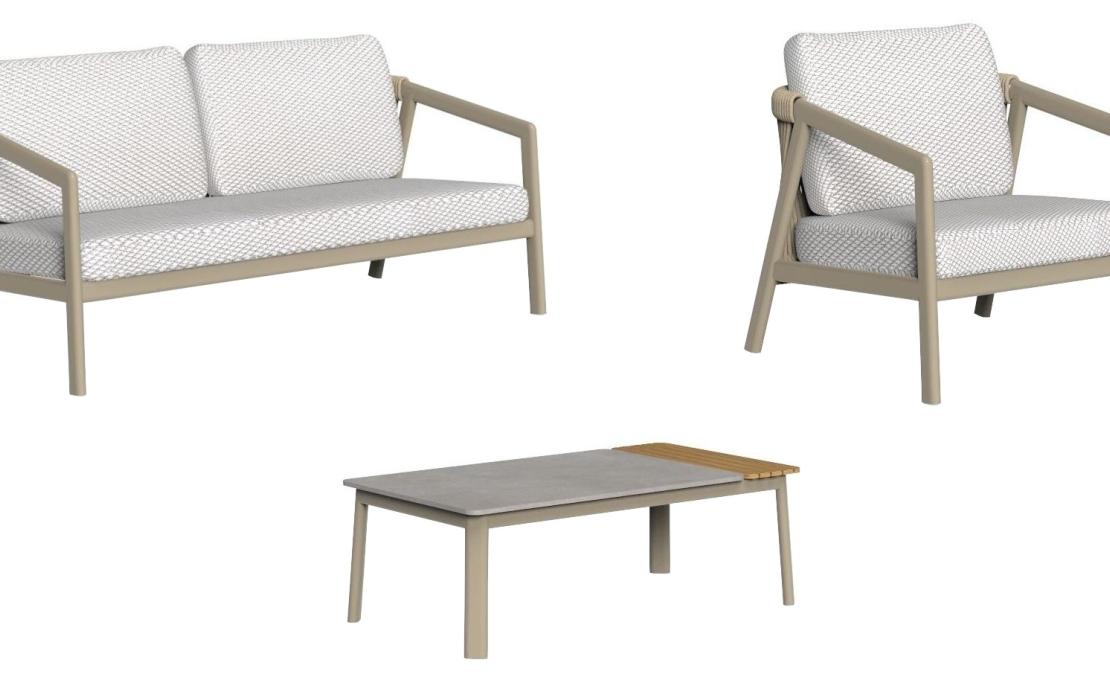 Уличный диван от фабрики Talenti модель NOVA SOFA-ARMS-