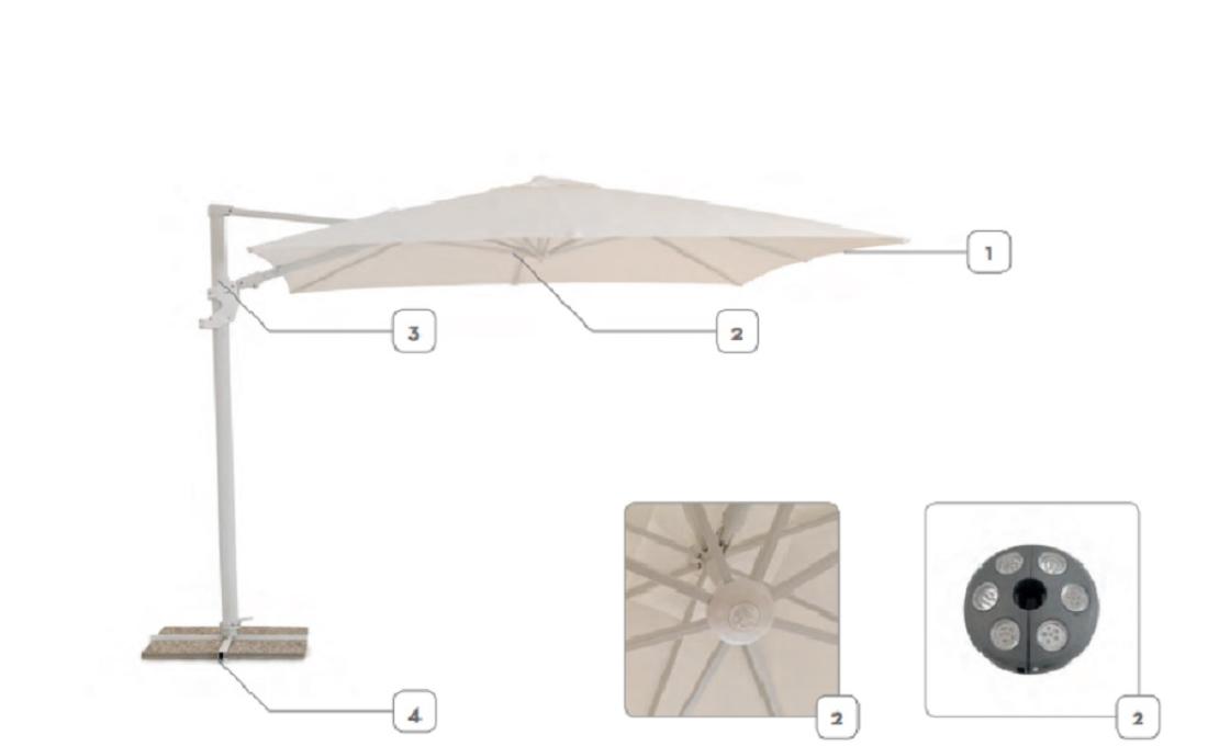 Зонтики от фабрики Talenti модель Vulcano Parasol