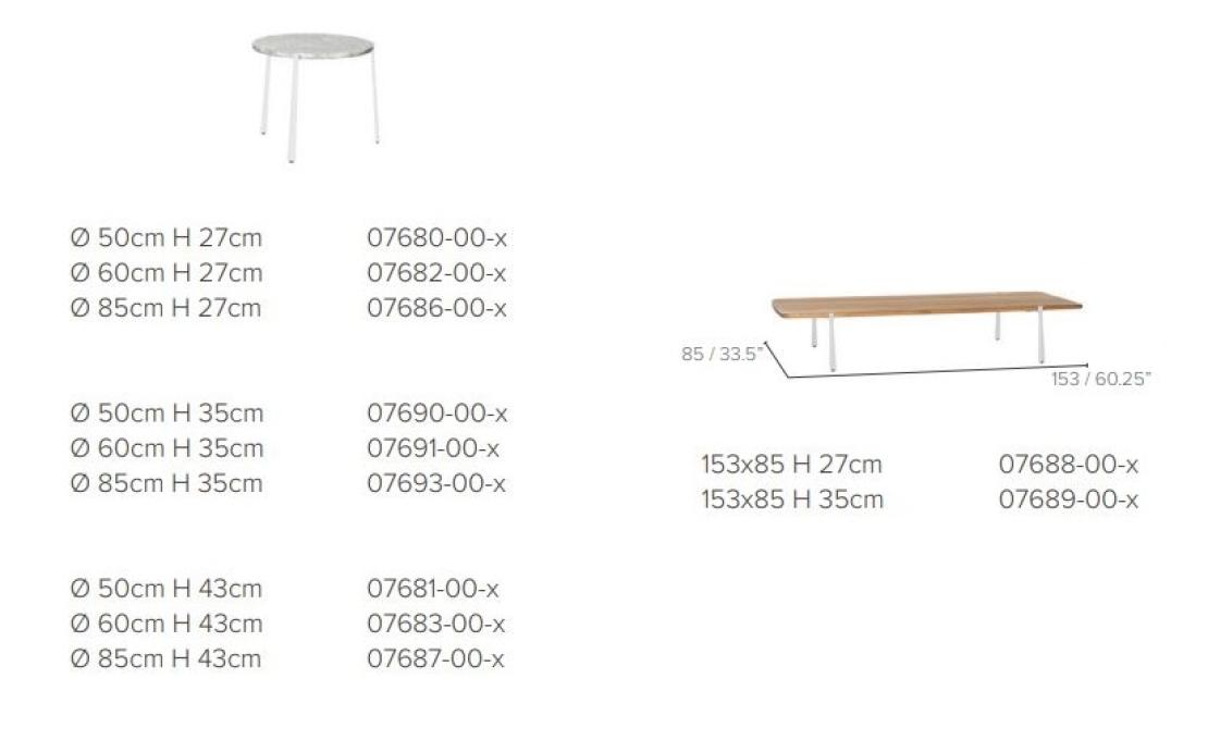Уличный стол от фабрики Tribù модель 0768/BRANCHCOFFEETABLE