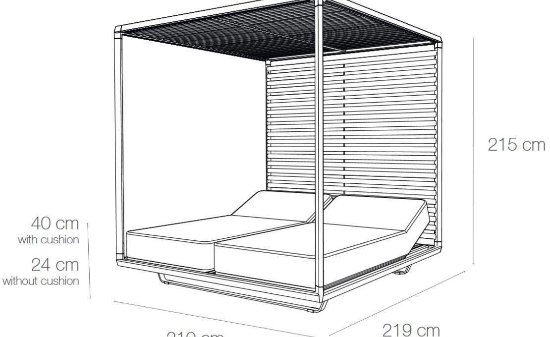 Уличная кушетка от фабрики Tribù модель PAVILIONDAYBED