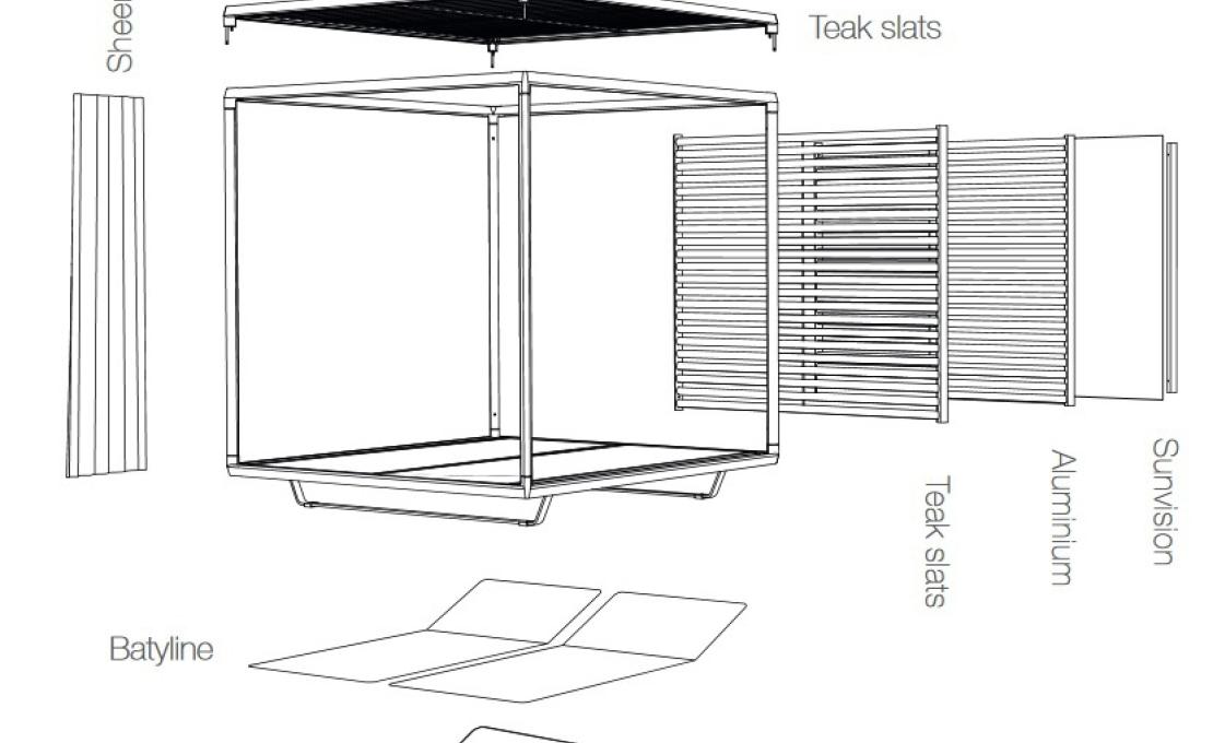 Уличная кушетка от фабрики Tribù модель PAVILIONDAYBED
