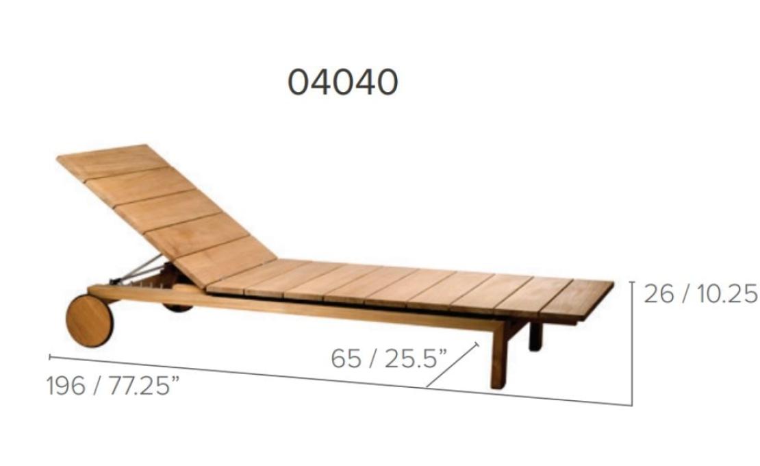 Шезлонг уличныйот фабрики Tribù модель 04040/KOSTEAKLOUNGER