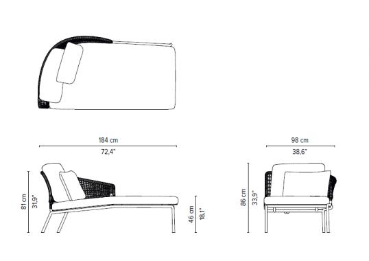 Уличная кушетка Tribù 01104/CTRMERIDIENNE image 3