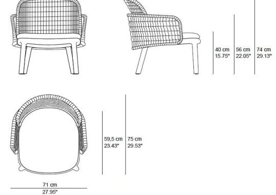 Кресло уличное Tribù SURO/SMALL ARMCHAIR image 2