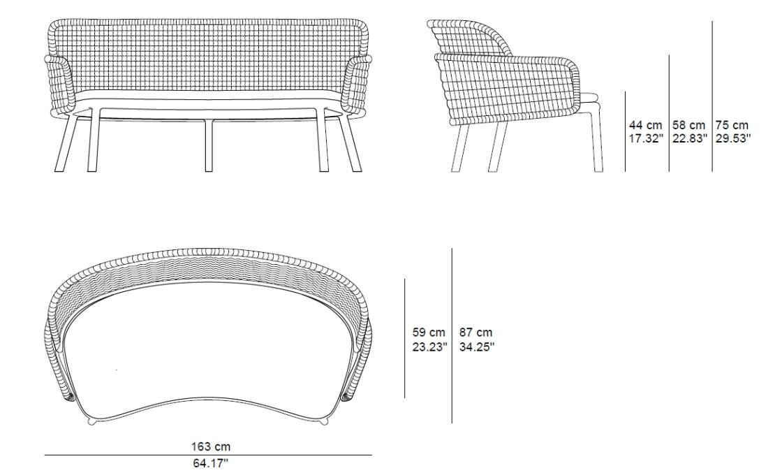 Уличные Банкетка от фабрики Tribù модель SURO/BENCH