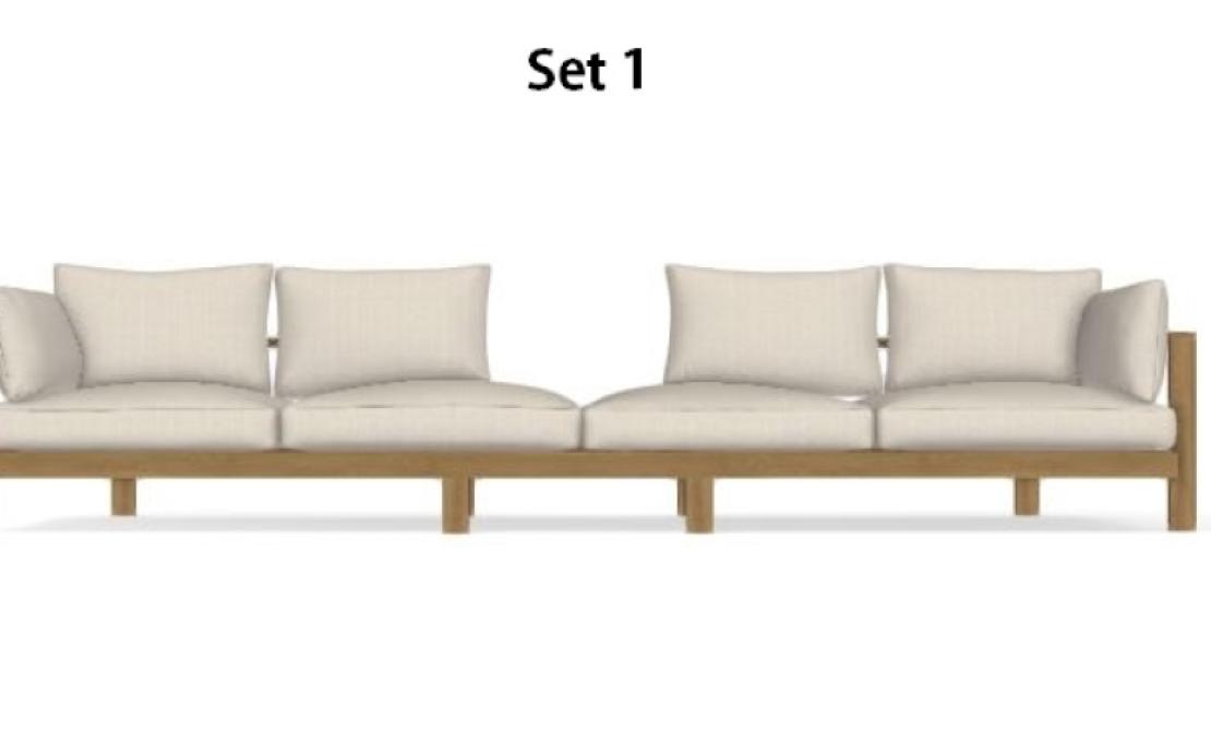 Уличный диван от фабрики Tribù модель PURESOFATEAK/SOFA