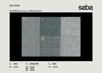Фотографии образцов отделок и возможных цветов фабрики Saba Italia