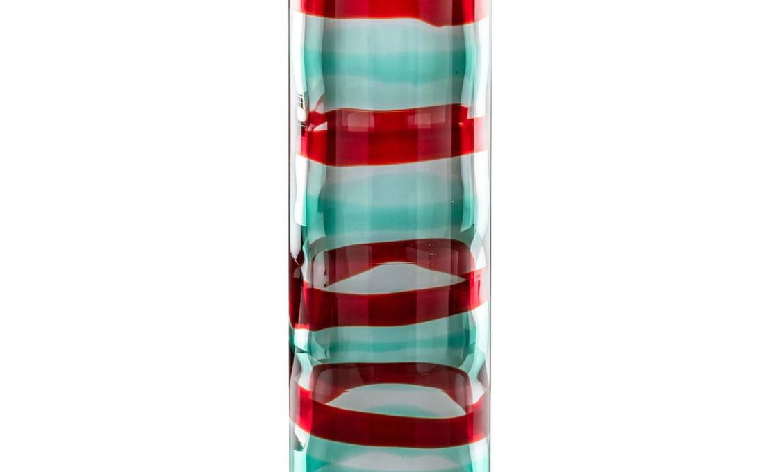 Декоративная Ваза от фабрики Venini модель Anelli Mint Green and Red