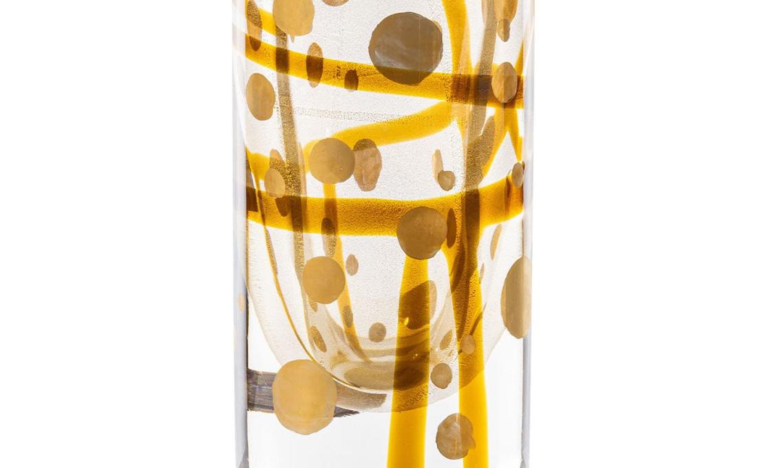 Декоративная Ваза от фабрики Venini модель Cilindro L Golden Murano Glass 