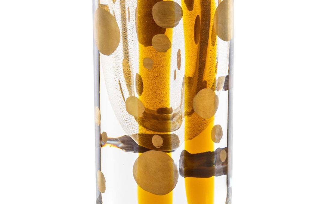 Декоративная Ваза от фабрики Venini модель Cilindro S Golden Murano Glass 