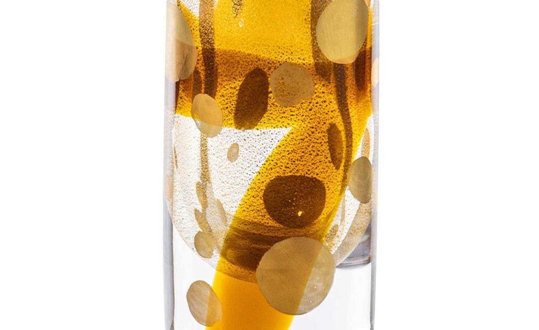 Декоративная Ваза от фабрики Venini модель Cilindro XS Golden Murano Glass 