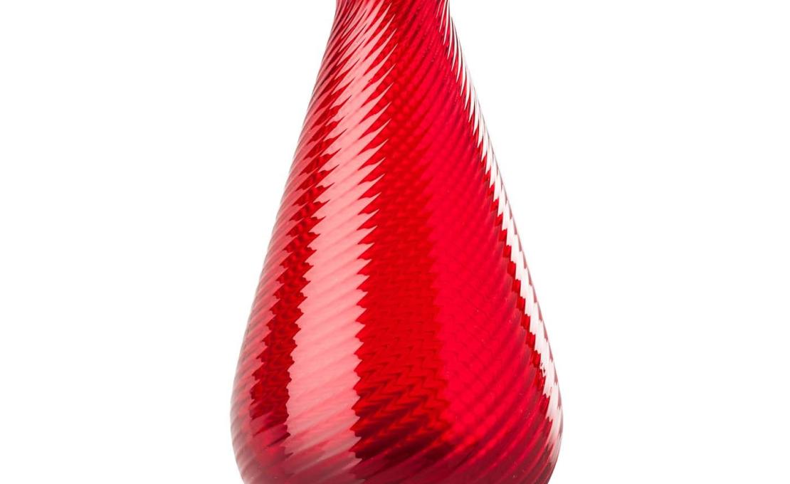 Декоративная Ваза от фабрики Venini модель Gemme Red Rigadin