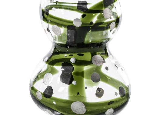 Декоративная ваза Venini Gran Bulbo Mini Silver Black and Green Glass image 1