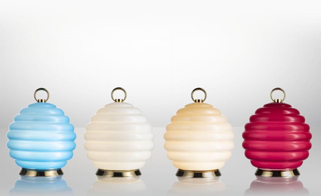 Настольная лампа от фабрики Venini модель Gran Deco Peach Murano Glass