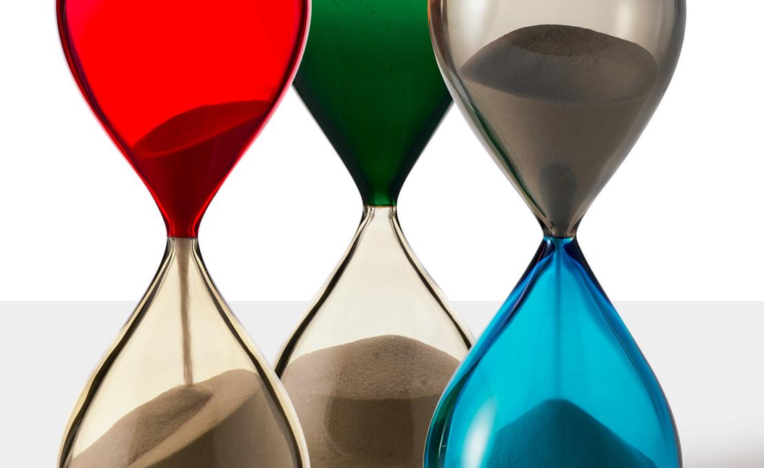 Настольные принадлежности от фабрики Venini - Clessidre Green-Beige Hourglass