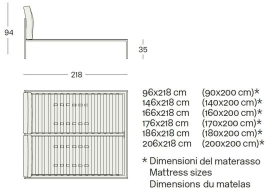 Кровать от фабрики Zanotta модель 1707 NYX