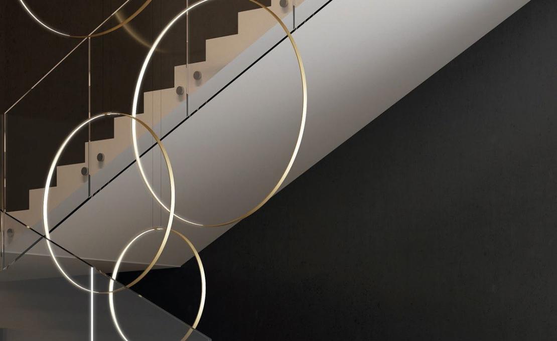Подвесной светильник от фабрики Zava модель RINGS VERTICALE SUSPENSION LAMP