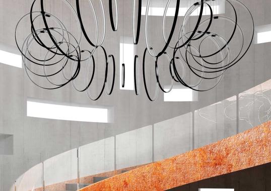 Подвесной светильник от фабрики Zava модель RINGS VERTICALE SUSPENSION LAMP