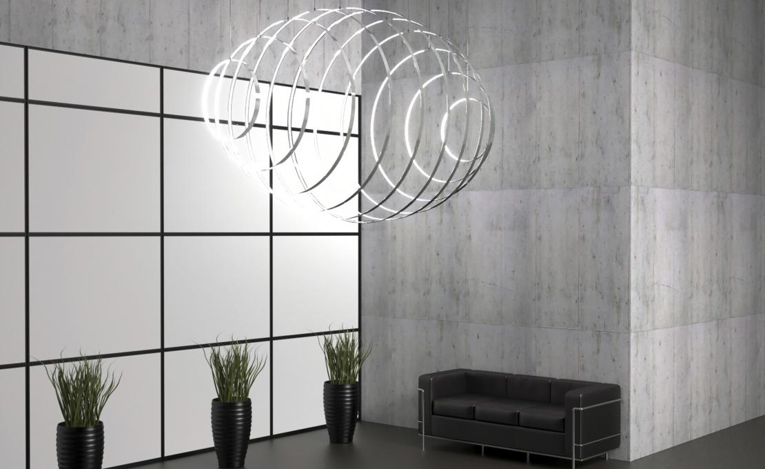 Подвесной светильник от фабрики Zava модель RINGS VERTICALE SUSPENSION LAMP