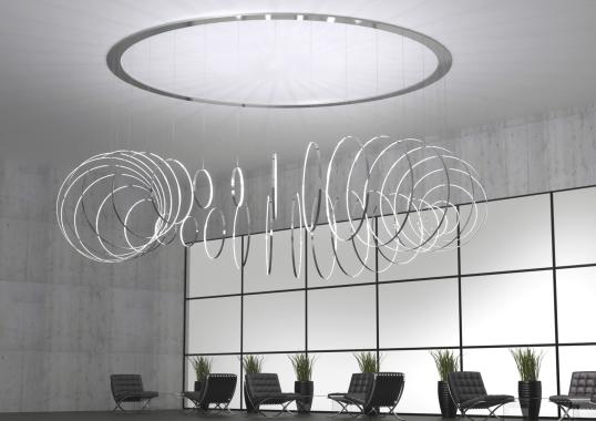 Подвесной светильник от фабрики Zava модель RINGS VERTICALE SUSPENSION LAMP