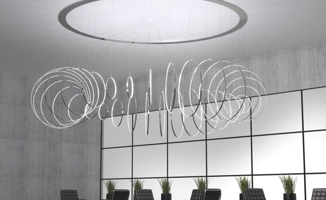 Подвесной светильник от фабрики Zava модель RINGS VERTICALE SUSPENSION LAMP