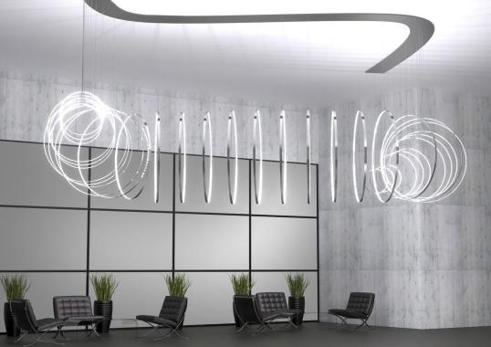 Подвесной светильник от фабрики Zava модель RINGS VERTICALE SUSPENSION LAMP