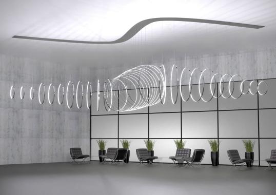 Подвесной светильник от фабрики Zava модель RINGS VERTICALE SUSPENSION LAMP