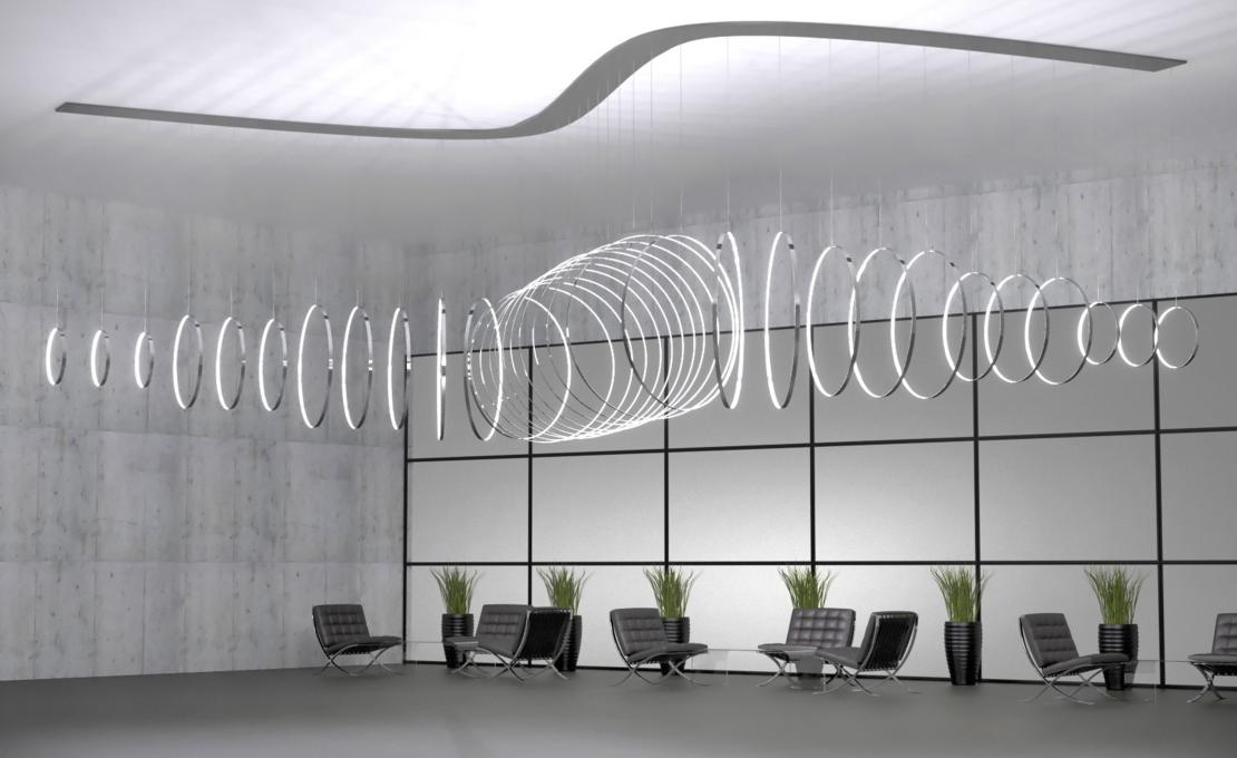 Подвесной светильник от фабрики Zava модель RINGS VERTICALE SUSPENSION LAMP