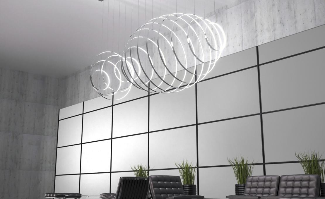 Подвесной светильник от фабрики Zava модель RINGS VERTICALE SUSPENSION LAMP