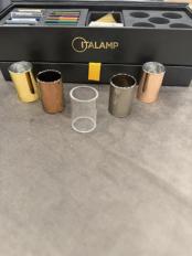 Фотографии образцов отделок и возможных цветов фабрики Italamp