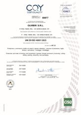 Сертификат подлинности качества Olivieri Mobili