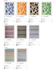 Фотографии образцов отделок и возможных цветов фабрики Missoni Home