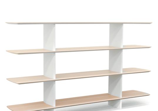 Книжные Шкаф от фабрики Tecno Spa модель Shift White and Durmast 4 