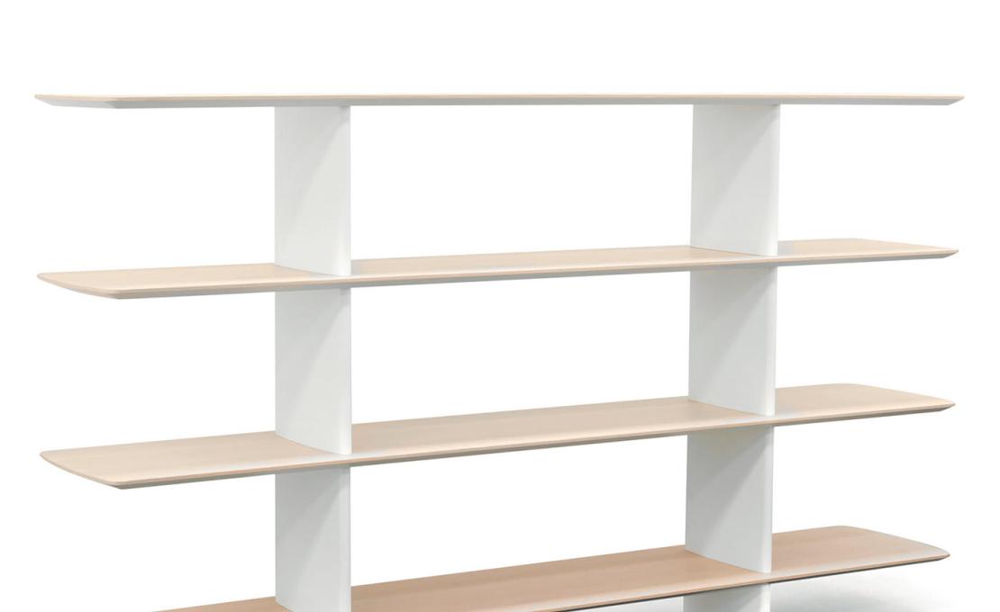 Книжные Шкаф от фабрики Tecno Spa модель Shift White and Durmast 4 