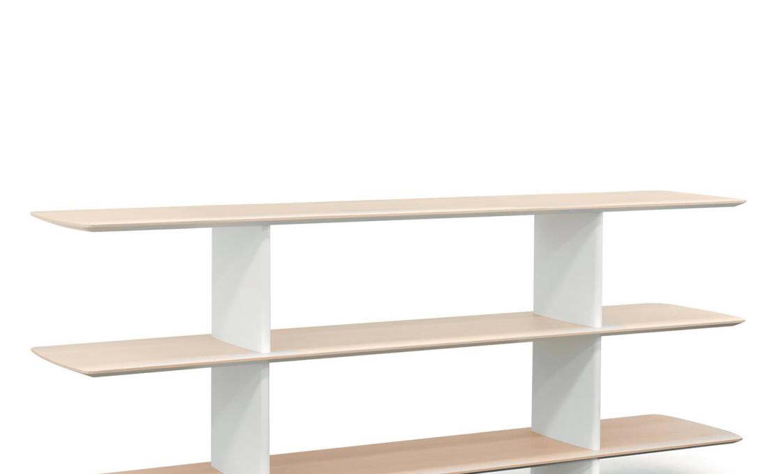 Книжные Шкаф от фабрики Tecno Spa модель Shift White and Durmast 