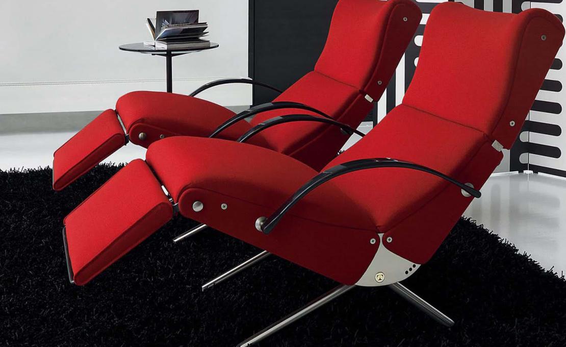 Шезлонги от фабрики Tecno Spa модель P40 Red Lounge