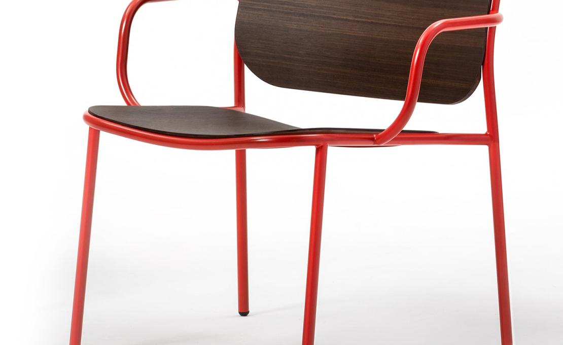 Стул от фабрики TrabA' модель 0178-LE-CB Metis Red-Oak
