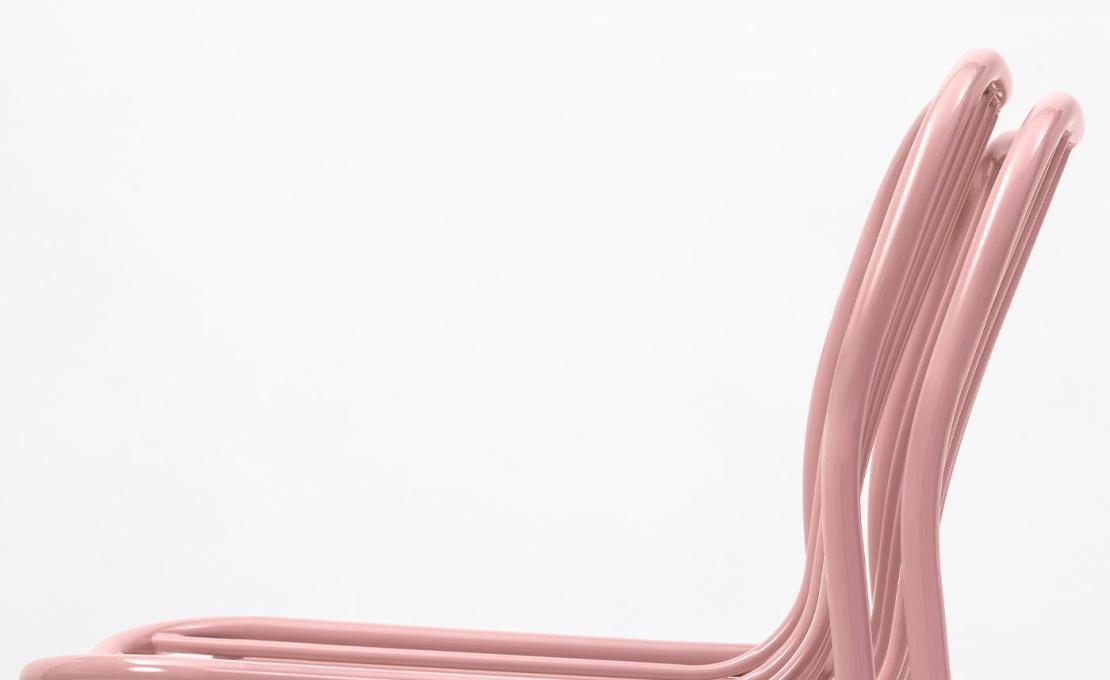 Стул от фабрики TrabA' модель 0190-CB Metis Line Pink
