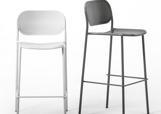 Барный стул от фабрики TrabA' модель Metis Dot Gray 0179-LE