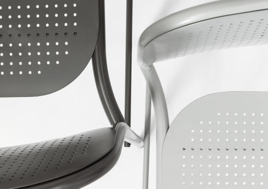 Барный стул от фабрики TrabA' модель Metis Dot Gray 0179-LE
