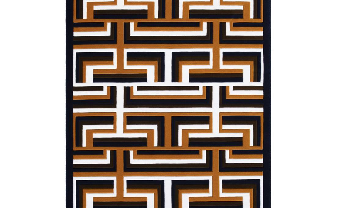 Ковер от фабрики Carpet Edition модель Castelbarco Geometric Brown-Black-White 
